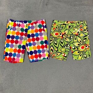 Lot Of 2 Loudmouth Golf Shorts Womens 4/6 Polka Dot & Shagadelic Stretch Bermuda